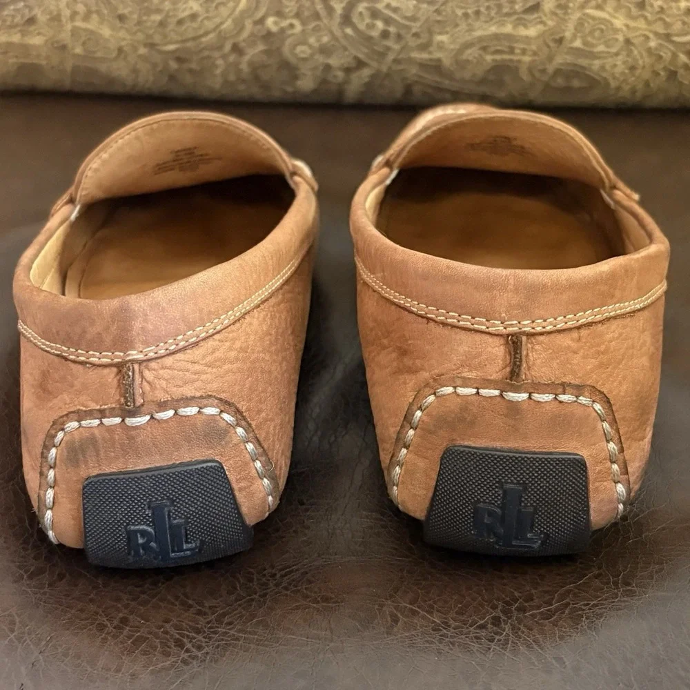 Ralph Lauren Camila Penny Leather Slip On Driving Loafers Men's US 9.5 B
